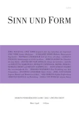 Sinn und Form (alemán) 1